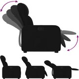  Naslonjač na podizanje od tkanine crni | shoptok.hr