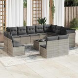  13-dijelni set vrtnih sofa poliratan s jastucima svijetlosivi | shoptok.hr