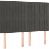  The Living Store Posteljno vzglavje 4 kosa temno siv 72x5x78/88 cm žamet - Vzglavje, (21445609) | Shoptok.si