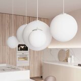  Sollux SL.0263 - Luster na sajli UGO 1xE27/15W/230V prečnik 20 cm bela/sjajni hrom | Eponuda.com