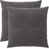  Presvlaka za jastuk 2 pcs HEERLEN Tamnosiva 80 x 80 cm Baršun | shoptok.hr