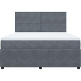 vidaXL Box spring postelja z vzmetnico temno siva 180x200 cm žamet | Shoptok.si