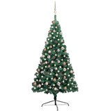  Umjetna osvijetljena polovica božićnog drvca zelena 180 cm | shoptok.hr