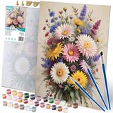Massido Paint by Numbers Kit - Flowers 40x50 cm for All Skill Levels, (21738641) Cene