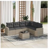 vidaXL 7-dijelni set vrtnih sofa svjetlosivi od poliratana | shoptok.hr