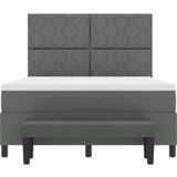 vidaXL Box Spring krevet s madracem i klupom tamno siva 160x200 cm tkanina | shoptok.hr
