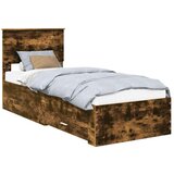  Okvir za krevet Dimljeni hrast i srebrna 75 x 190 cm | shoptok.hr