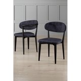 Hanah home set trpezarijskih stolica Onex 2 kom, antracit bukle tkanina, crne drvene noge | Eponuda.com