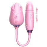 Double Tongue Cliris Stimulator and Thrusting Egg Pink