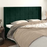 Uzglavlje s ušima tamnozeleno 203x16x118/128 cm baršunasto | shoptok.hr