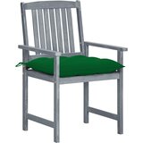  Vrtne stolice s jastucima 4 kom sive od masivnog drva bagrema - Zelena 4 | shoptok.hr
