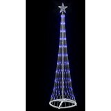 vidaXL LED božično drevesce Modra 138.5 x 138.5 x 399 cm Kovina | Shoptok.si