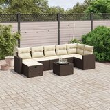vidaXL 8-dijelni set vrtnih sofa s jastucima smeđi od poliratana | shoptok.hr