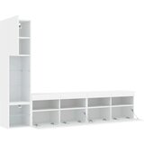vidaXL 4-dijelni zidni TV elementi s LED bijeli od konstruiranog drva | shoptok.hr