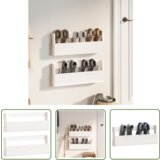The Living Store Stenski regal za čevlje 2 kosa bel 59x9x23 cm trdna borovina - Stensko Stojalo Za Čevlje, (21744524) Cene
