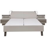 Dieter Knoll POSTELJNA GARNITURA 180 cm x 200 cm , steklo, tekstil, leseni material rjava, siva | Shoptok.si