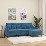 vidaXL trosed s stolčkom za noge moder 180 cm žamet Cene