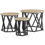 vidaXL Gnezdene stranske mize 3 kosi Sonoma hrast inženirska lesa, (22008698) | Shoptok.si