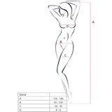 Passion BS032 - mrežasti, bez rukava, otvoreni mrežasti kombinezon (bijeli) - SL | shoptok.hr