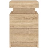vidaXL Noćni ormarići s LED svjetlima 2 kom boja hrasta 35x39x55 cm | shoptok.hr