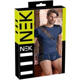 NEK moška majica - mrežasti vložki, čipke - črna/modra | Shoptok.si