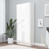 Sijaj Knjižna omara visok sijaj bela 82,5x30,5x185,5 cm iverna plošča | Shoptok.si