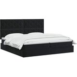  Podesivi krevet s madracem Crna 200 x 200 cm Baršun - Crna 200 x 200 cm Dizajn s rombovima | shoptok.hr