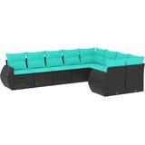  Vrtni set od 9 dijelova s jastucima, smeđi poliratan | shoptok.hr