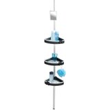Wenko teleskopski kutni stalak za kupaonsku galanteriju (podešavanje po visini: 70 cm - 260 cm, 3-katno, srebrne boje) | shoptok.hr