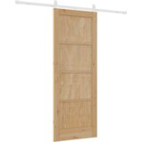 vidaXL Drsna vrata s kompletom opreme 78x202 cm iz trdnega borovega lesa | Shoptok.si