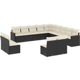 vidaXL 13-dijelni set vrtnih sofa s jastucima poliratan crni | shoptok.hr