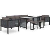  Modularna kutna sofa od poliratana s lijevim naslonom antracit | shoptok.hr
