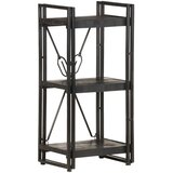Police za knjige s 3 razine crne 40x30x80 cm masivno drvo manga | shoptok.hr