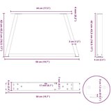  Noge za klubsko mizico v obliki črke V 2 kosa bele 50 x (42-43,3) cm jeklo, (22123587) | Shoptok.si
