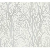 AS Creation New Life Flis tapeta (Bijelo-srebrne boje, Floral, 10,05 x 0,53 m)