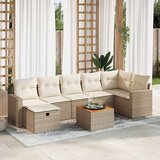 Maison Chic Seti vrtnega pohištva - Vrtna garnitura - Vrtni pohištvo set 8-delna z blazinami bež poli ratan, (21800202) | Shoptok.si