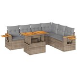  6-dijelni set vrtnih sofa s jastucima bež od poliratana bagrem | shoptok.hr