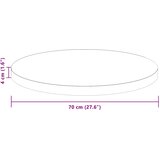  Gornji dio stola Tamno smeđa Ø 70 x 4 cm Čvrsto Hrastovo Drvo | shoptok.hr