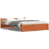  Krevetna konstrukcija s uzglavljem Voštano smeđa 140 x 190 cm | shoptok.hr