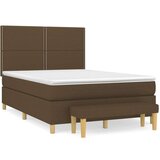  S oprugama i madracem tamnosmeđi 140 x 190 cm od tkanine | shoptok.hr