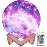 IZMAEL 3D RGB Mjesečeva Lampa s Daljinskim Upravljanjem - Ljubičasta | shoptok.hr