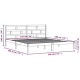 Okvir za krevet od masivne borovine crni 140 x 190 cm | shoptok.hr
