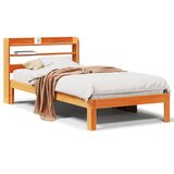 vidaXL Posteljni okvir brez vzmetnice voščeno rjav 90x200 cm borovina Cene