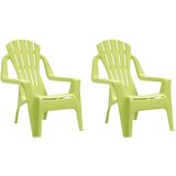 Maison Chic Vrtni stoli - Stol za vrt 2 kosa za otroke zelena 37x34x44cm PP videz lesa JS1492, (21879100) | Shoptok.si