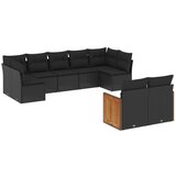  The Living Store Vrtna sedežna garnitura 9-delna z blazinami črn poli ratan - Vrtna Sedežna Garniture, (21443512) | Shoptok.si