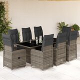 vidaXL 9-dijelni vrtni bistro set od poliratana s jastucima sivi | shoptok.hr