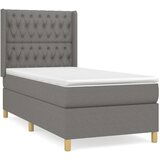  Box spring postelja z vzmetnico temno siva 90x200 cm blago, (20789970) | Shoptok.si