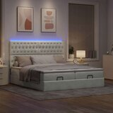 vidaXL Otomanski posteljni okvir z vzmetnicami siv 180x200cm žamet | Shoptok.si