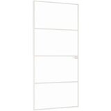 Sobna vrata bijela 93x201 5 cm kaljeno staklo i aluminij tanka | shoptok.hr