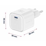 Swissten punjač za AC220, GaN, 35W, 1xUSB-C, 3A, bijeli + Lightning kabel | shoptok.hr
